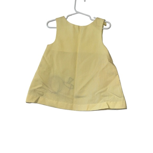 Vtg Fawn Togs Yellow stripe Sleeveless Dress with Sun beach pail applique sz 2T - Picture 2 of 3